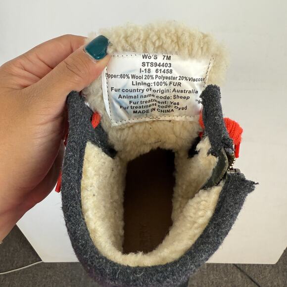 Sperry x J.Crew Shearwater Wool Winter Boots Womens Gray - 7 7M - Picture 6 of 9